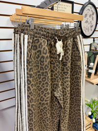 Animal Print Elastic Waist Track Pants | Leah Very J