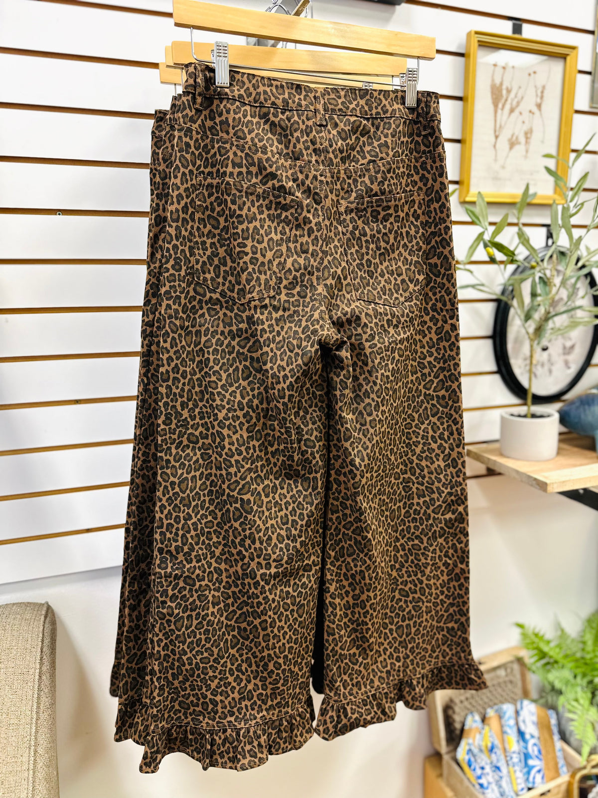 Animal Print Ruffle Hem Jeans | Jane Entro