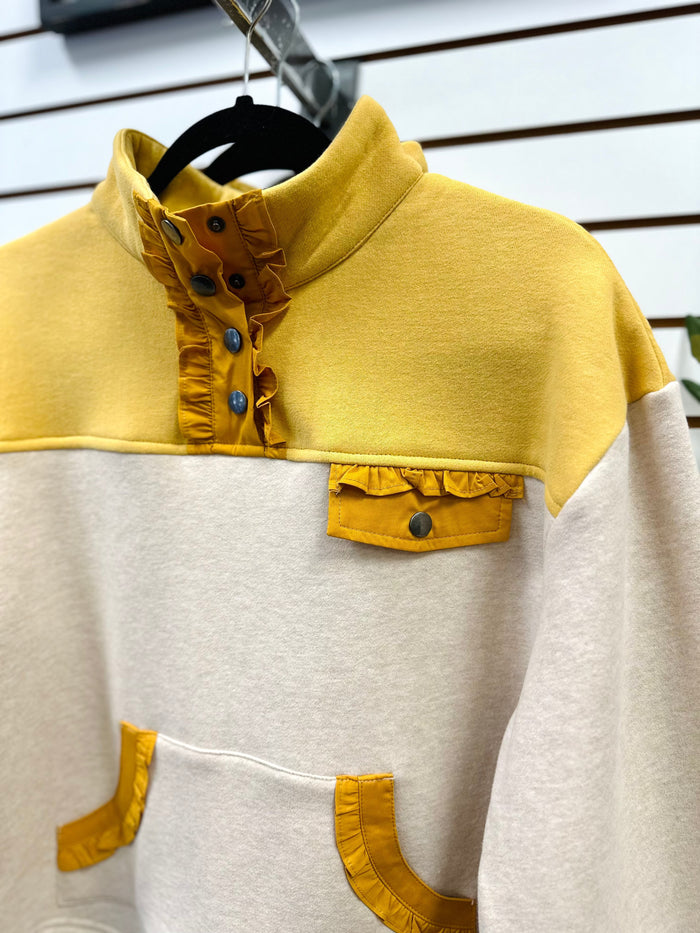 Yellow Quarter Snap Sweatshirt | Sally VOY