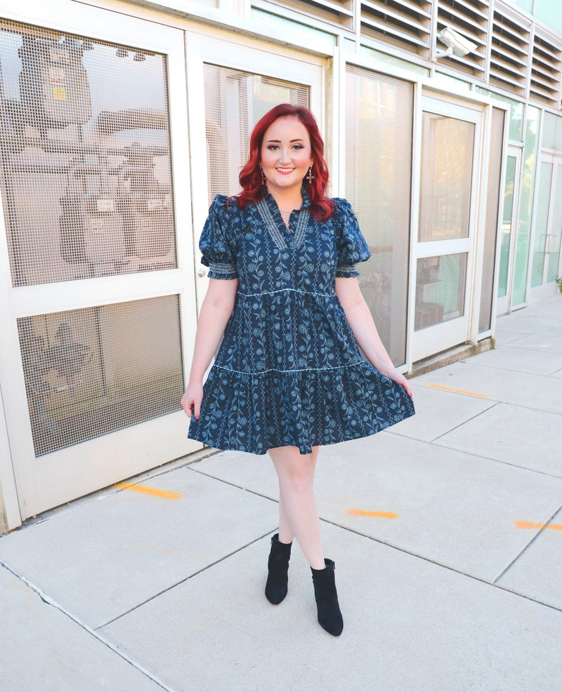 Blue Floral Mini Dress | Boutique Elise | Jean Entro