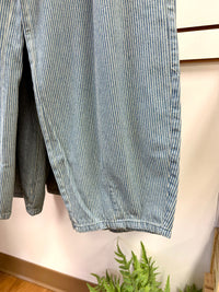 Denim Stripe Parachute Pants | Della Blu Pepper
