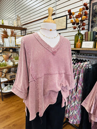 Blush Pink Mineral Wash Top | Boutique Elise | Natalie Easel