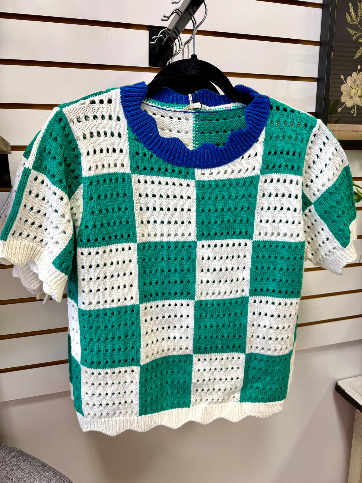 Kelly Green and Blue Check Short Sleeve | Kira Jodifl