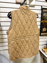 Taupe Reversible Quilted Vest | Laura Staccato