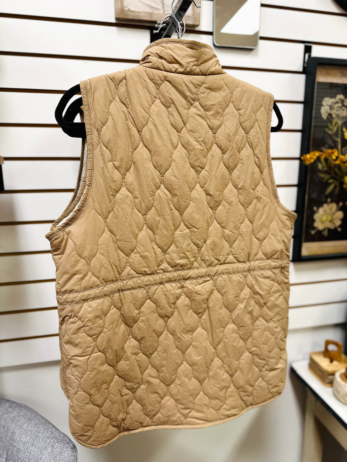 Taupe Reversible Quilted Vest | Laura Staccato
