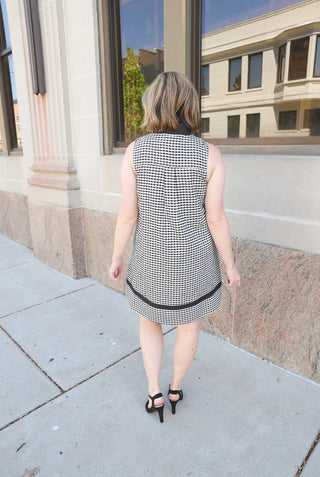 Black and White Gingham Sleeveless Dress | Blair Entro