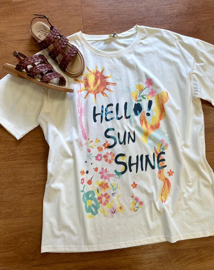Hello Sunshine Short Sleeve Top | Boutique Elise Easel