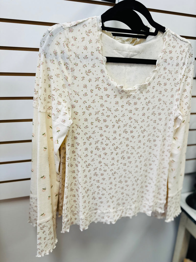Pink Mini Floral Print Long Sleeve | Maggie Very J
