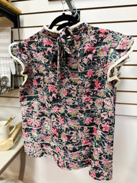 Floral Embroidered Fringe Detail Top | Emery Voy