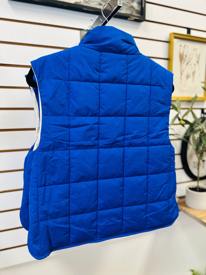 Royal Blue Cropped Puffer Vest | Rachel Very J