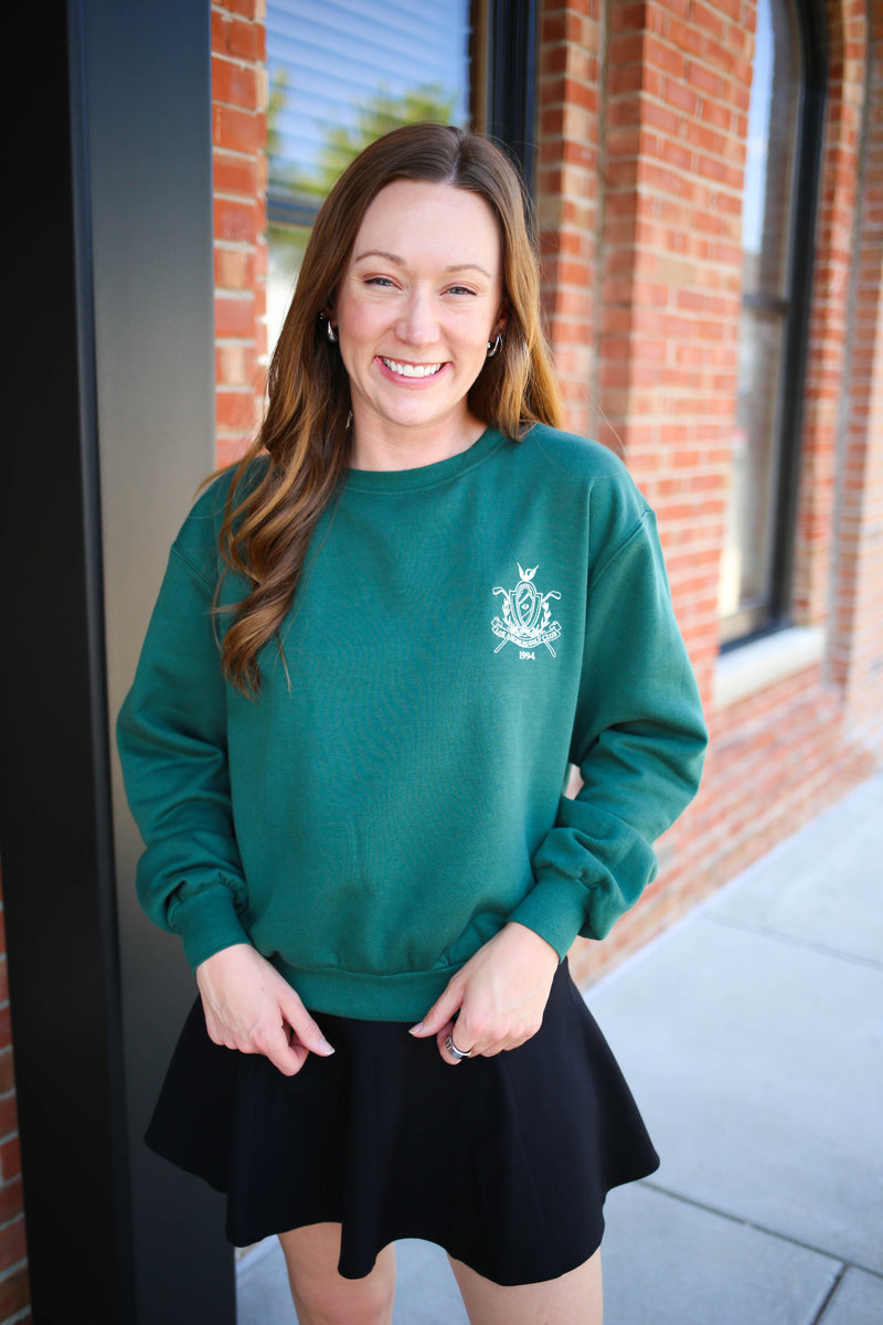 Hunter green club crewneck sweatshirt