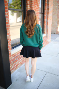 Hunter Green Club Crewneck Sweatshirt | Boutique Elise Blu Pepper