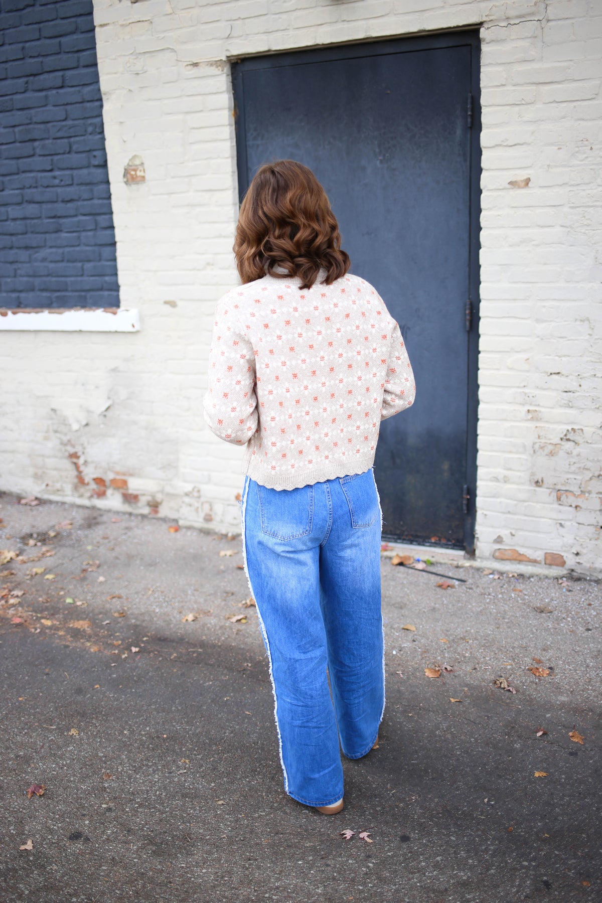 Oatmeal and Orange Detail Cardigan | Layla SoMe