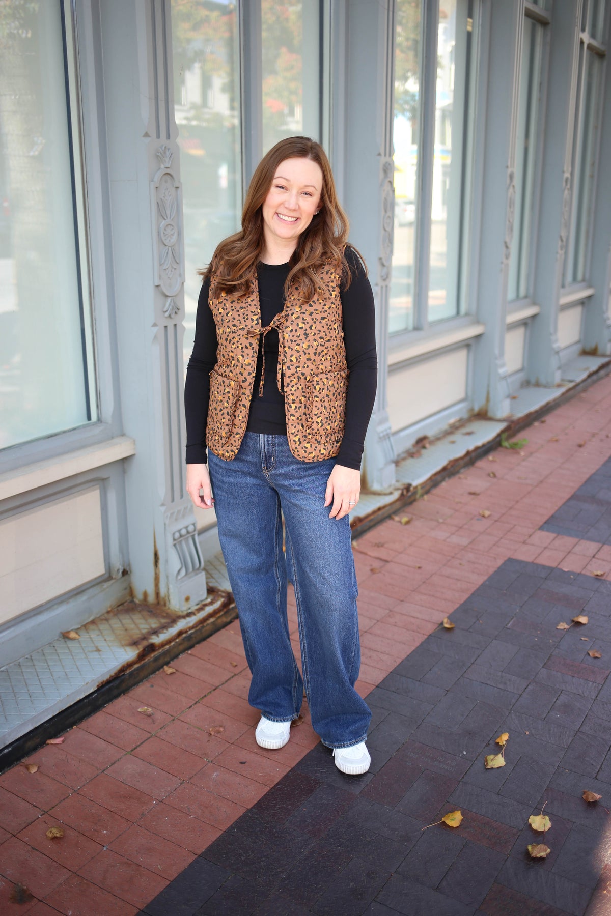 Reversible Camel Leopard Print Quilted Vest | Boutique Elise | Rayna Entro