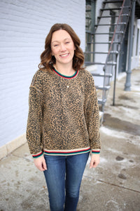 Leopard Print and Bright Stripe Top | Lori Jodifl
