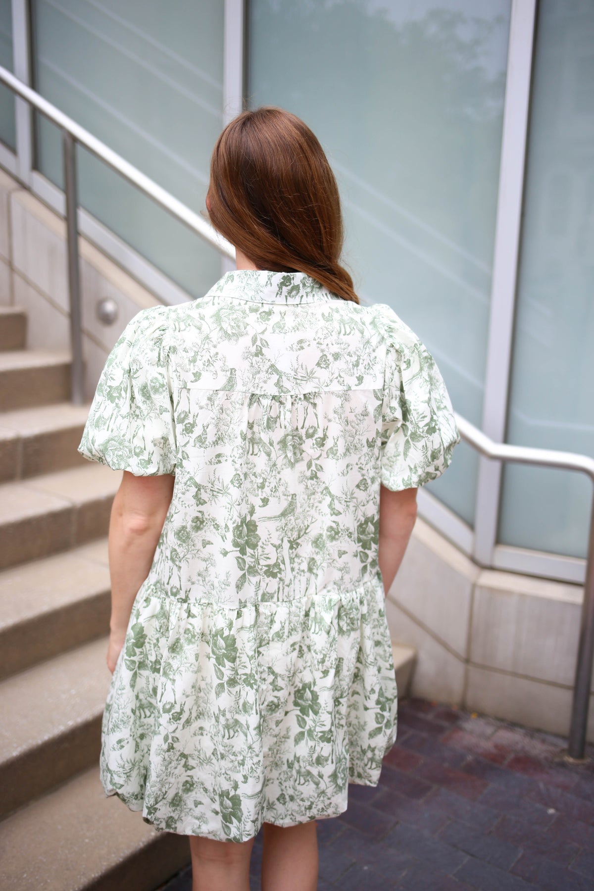 Olive and Off White Printed Bubble Hem Dress | Boutique Elise | Fionna Entro