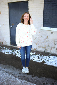 Cream and Red Hearts Sweatshirt | Crissy Gilli