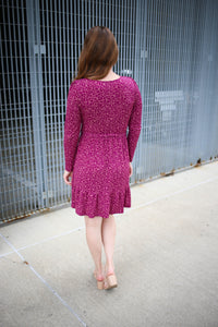 Plum and Taupe Faux Wrap Dress | Boutique Elise | Becca Gilli