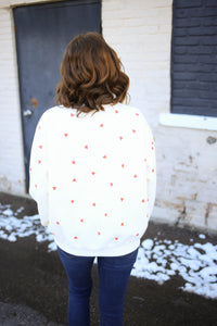 Cream and Red Hearts Sweatshirt | Crissy Gilli