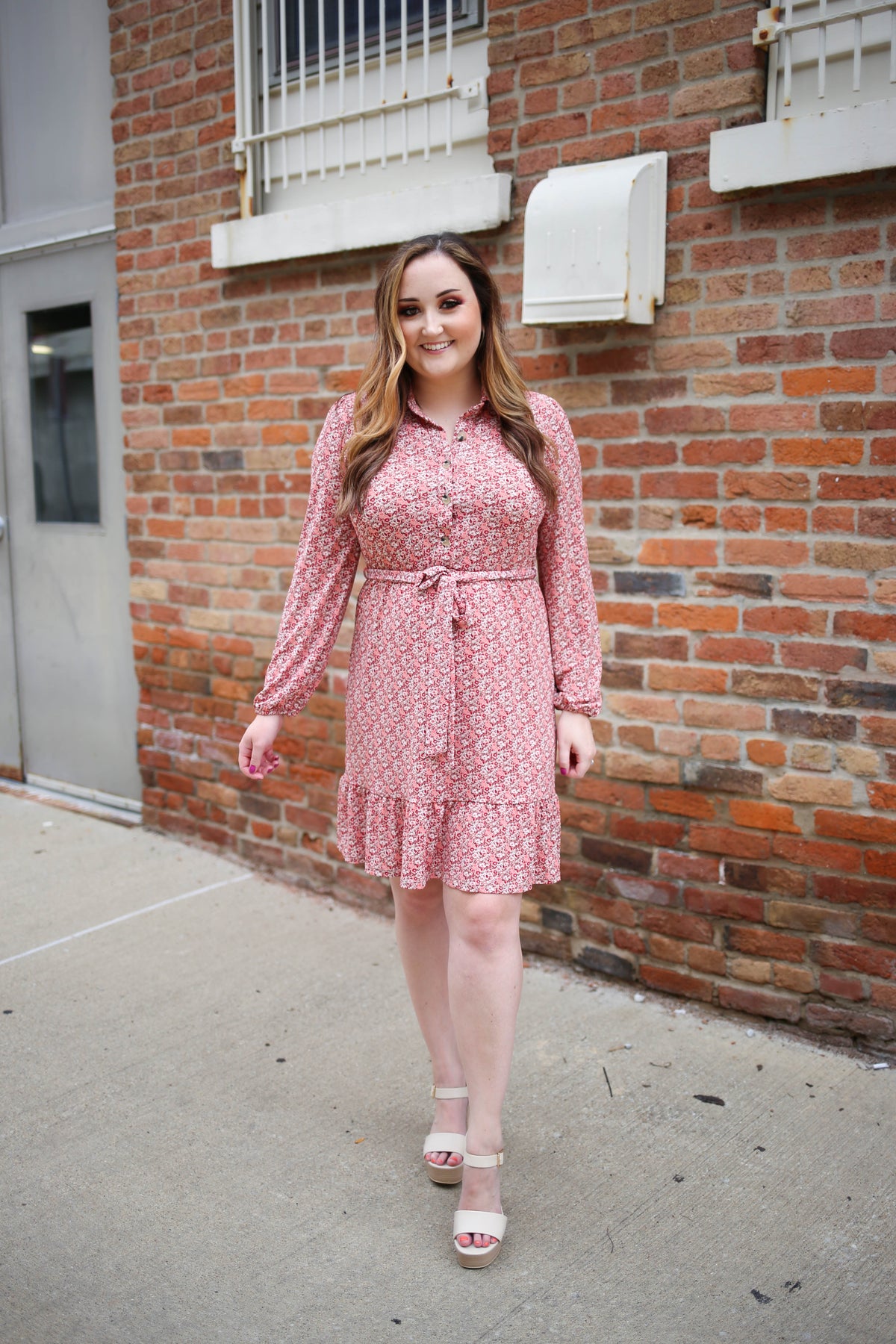 Red Floral Print Button Up Dress | Boutique Elise | Callie Gilli