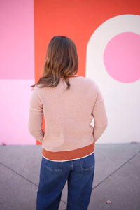 Copper and Off-White Stripe Sweater | Boutique Elise | Cassandra Staccato