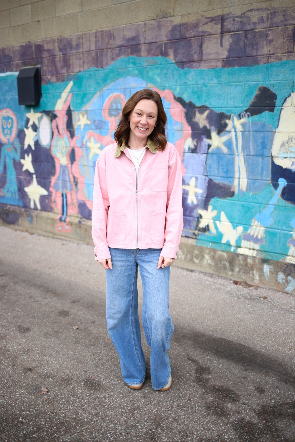 Pink Denim and Corduroy Jacket | Jane