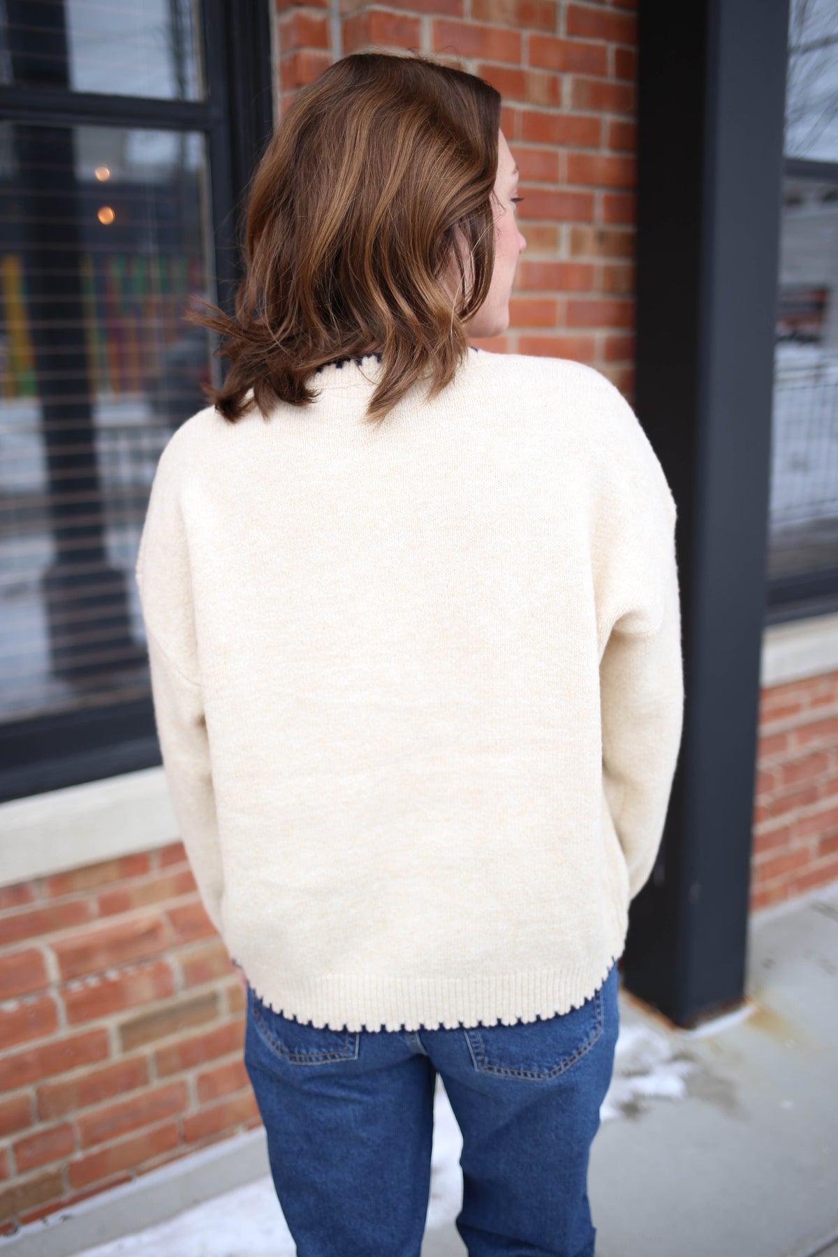 Taupe and Navy Fisherman Sweater Dreamers