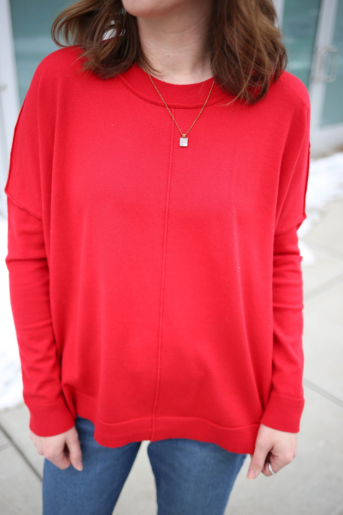 Bright Red Lightweight Sweater | Rita EESome
