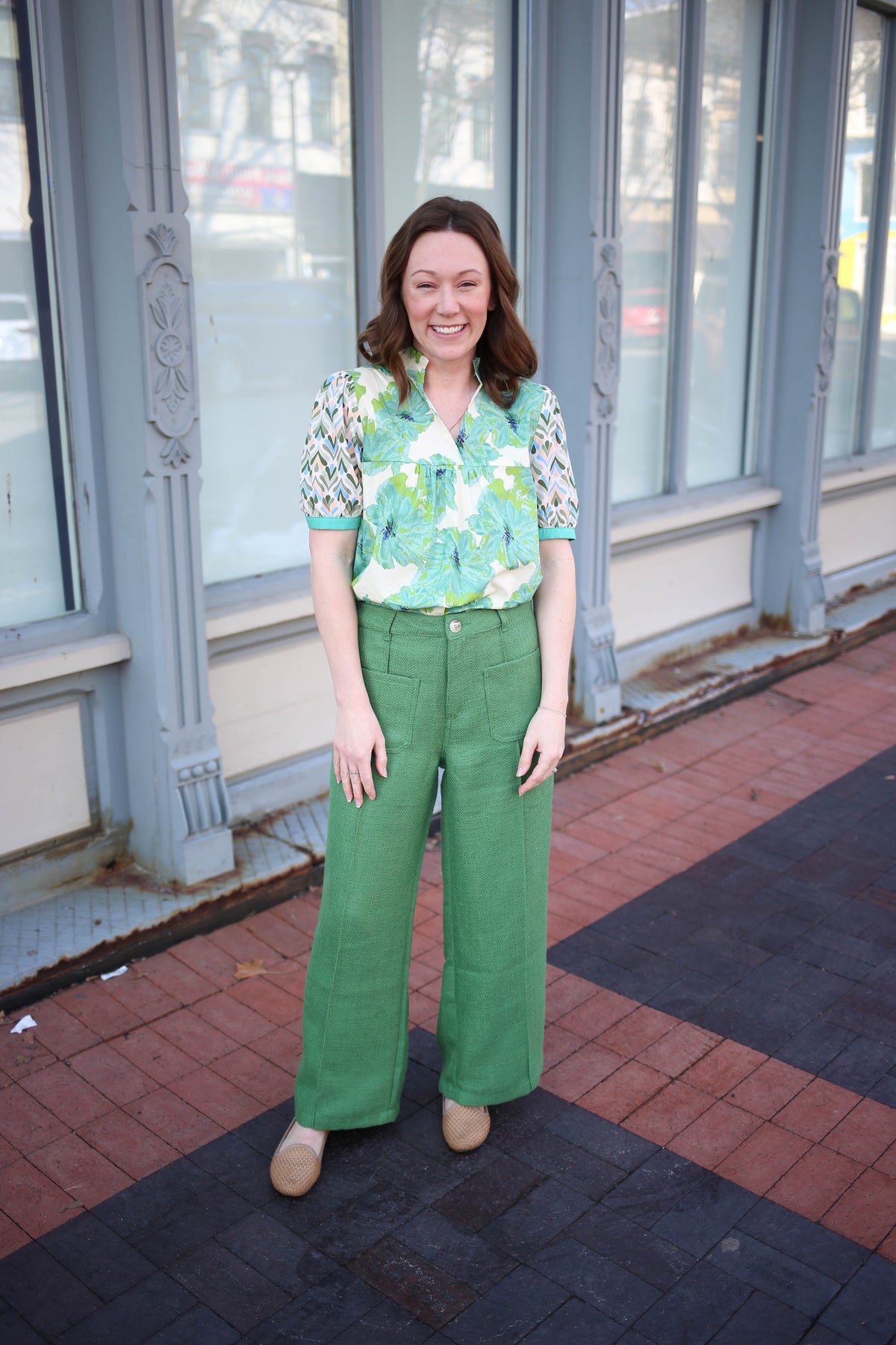 Green Ponte Dress Pant | Gracie Entro