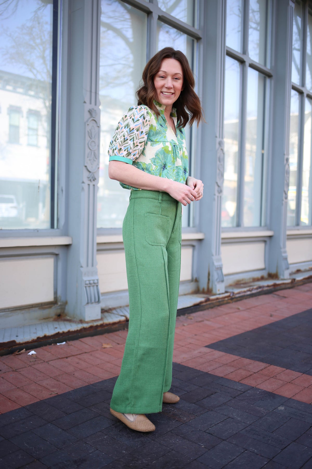 Green Ponte Dress Pant | Gracie Entro