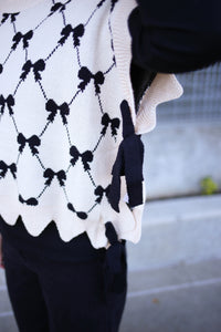 Ivory and Black Bow Vest | Boutique Elise | Felicia Entro