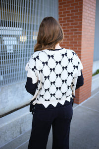 Ivory and Black Bow Vest | Boutique Elise | Felicia Entro