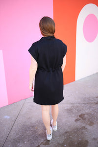 Black and Pink Stripe Athleisure Dress | Brandy