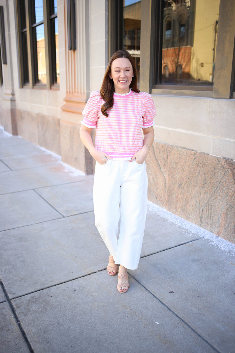 Off White Denim Barrel Jeans | Boutique Elise Entro