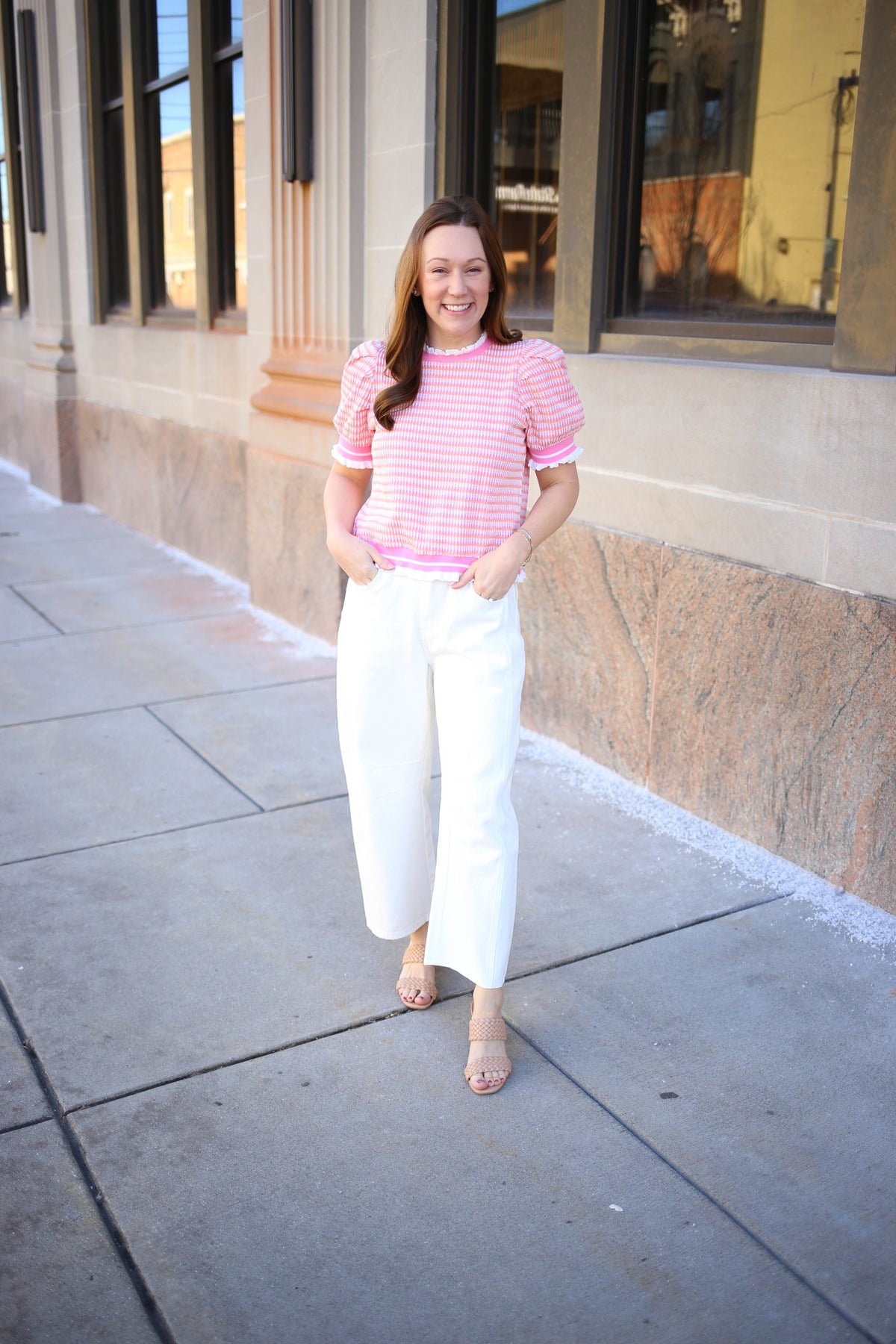 Light Pink and White Check Top | Boutique Elise | Chandler