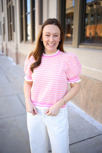 Light Pink and White Check Top | Boutique Elise | Chandler