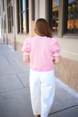 Light Pink and White Check Top | Boutique Elise | Chandler