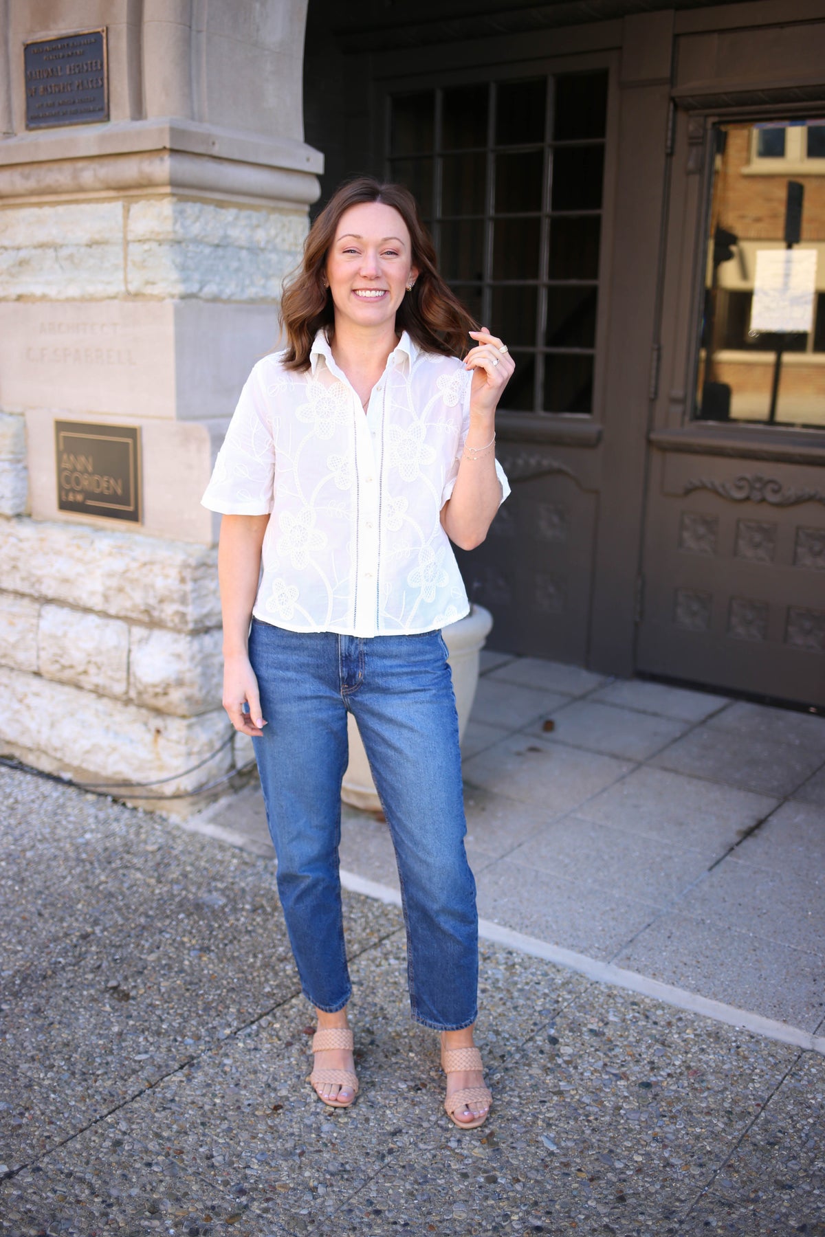 Off White Crochet Floral Applique Top | Sandra Jodifl