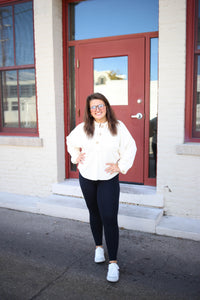 Ivory 3/4 Button Detail Long Sleeve | Boutique Elise | Blair Blu Pepper