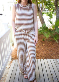 Mocha Stripe Tank and Pants Set | Melanie Jodifl