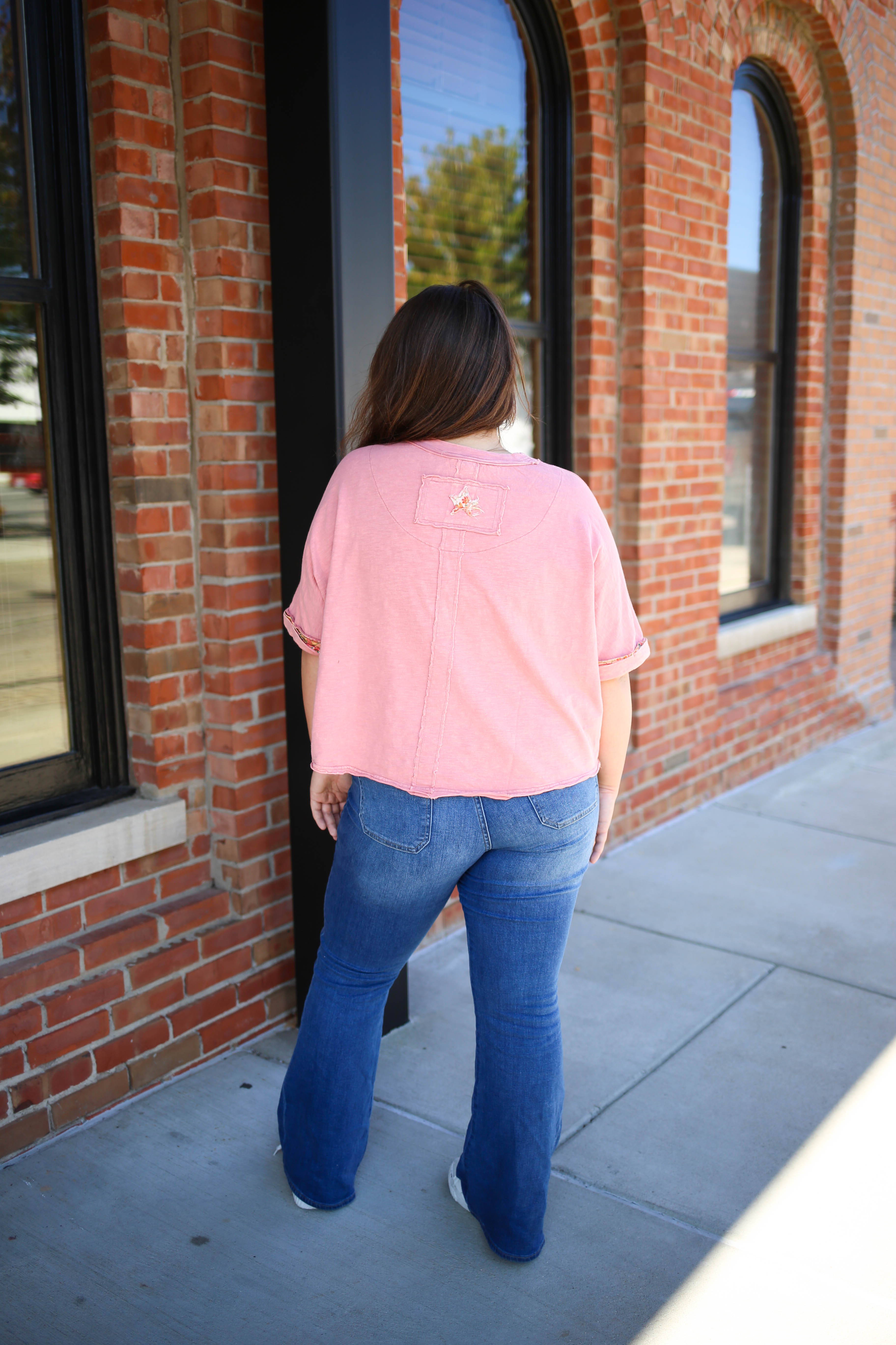 Pink Patchwork Star Detail Top | Boutique Elise | Stella