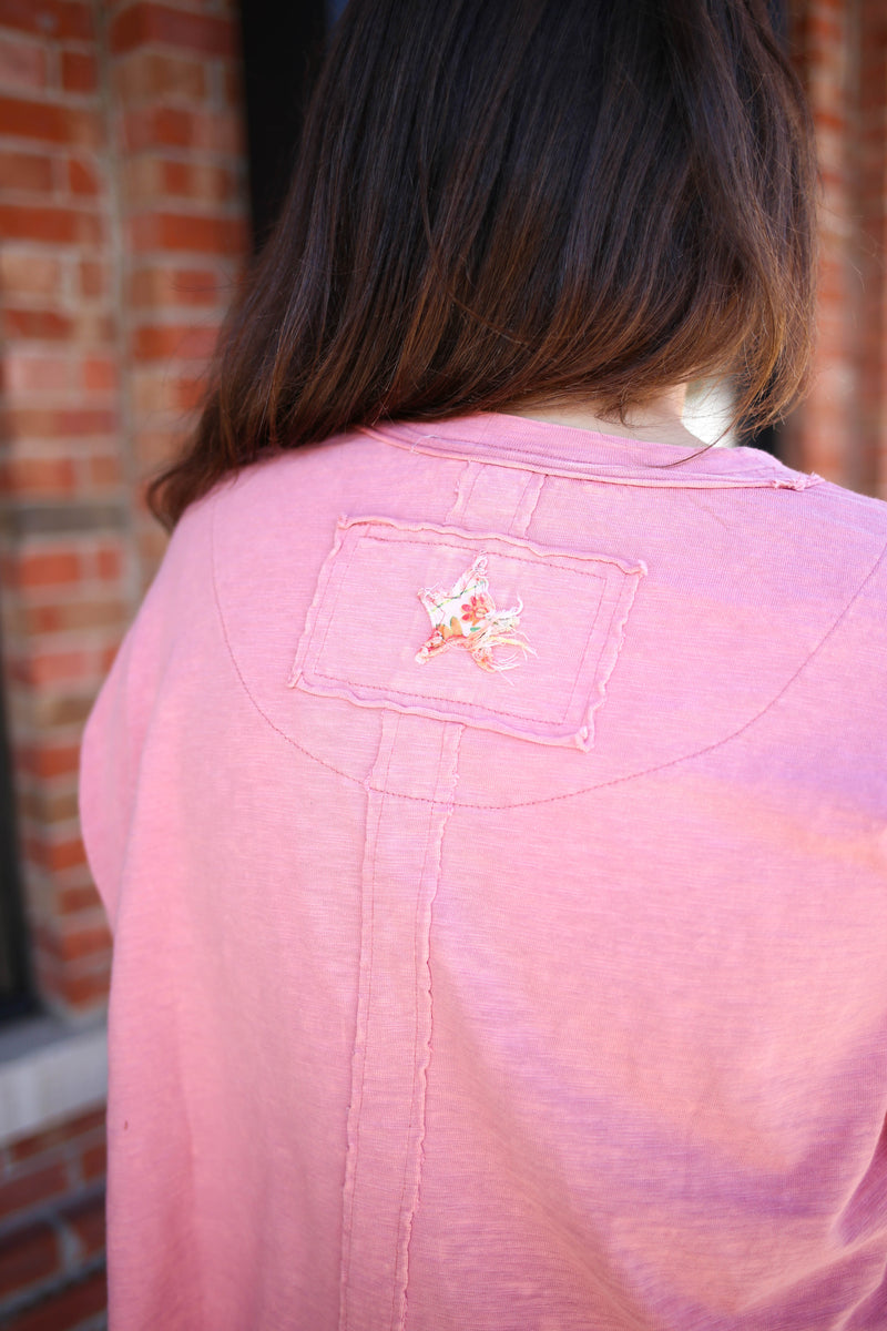 Pink Patchwork Star Detail Top | Boutique Elise | Stella oli hali