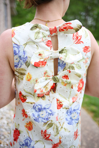Off White Red and Blue Floral Print Maxi Dress | Breanna Entro
