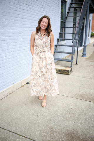 Off-White Animal Print Midi Dress | Annika Entro