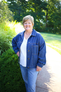 oversized dark denim jacket 