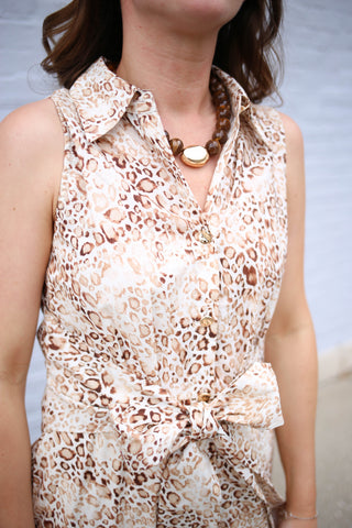 Bold Beaded Necklace with Gold Accent Golden Stella