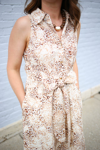 Off-White Animal Print Midi Dress | Annika Entro