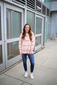 Blush Colorful Stitch Detail Sweater | Boutique Elise | Payton Staccato