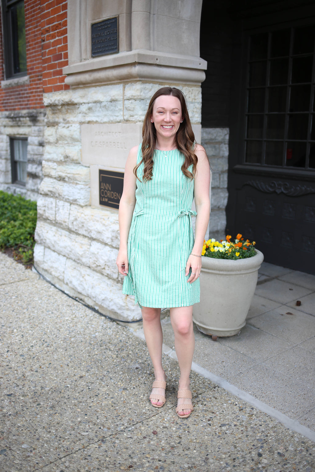 Green Stripe Mini Dress | Della Boutique Elise Green Stripe Mini Dress | Della Boutique Elise