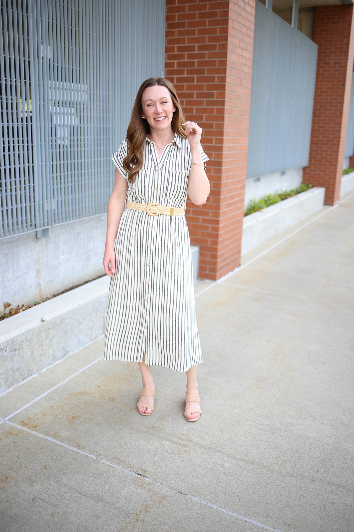 Black and Off-White Stripe Day Dress | Whitney Blu Pepper